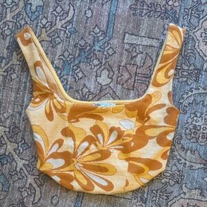Zara Floral Yellow and Orange Crop Top